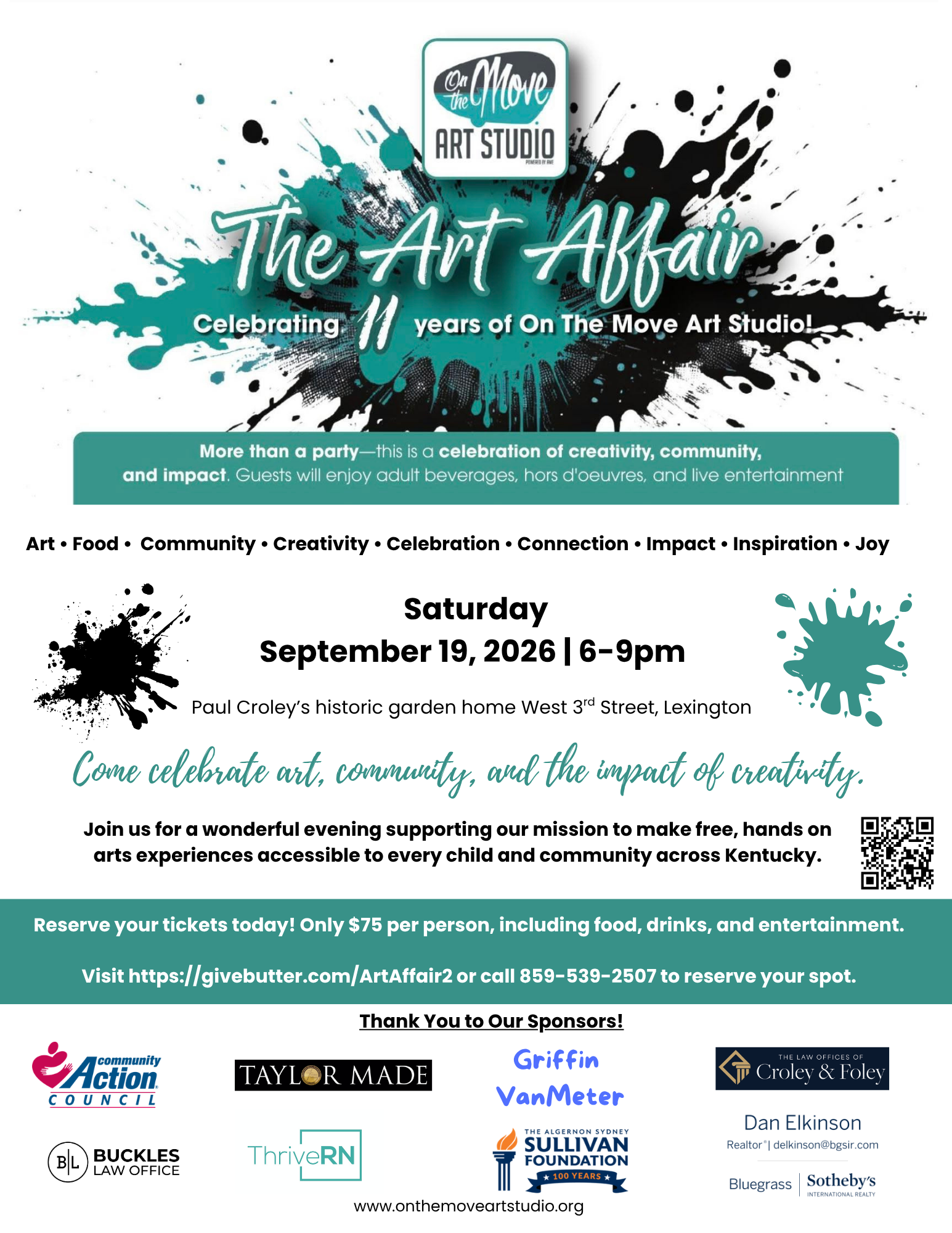 Campaign cover image for The 2nd Annual Art Affair benefiting On The Move Art Studio!