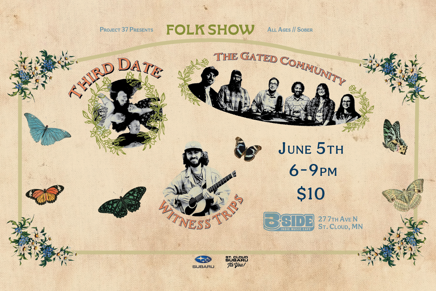 Campaign cover image for FOLK SHOW: THIRD DATE // THE GATED COMMUNITY // WITNESS TRIPS