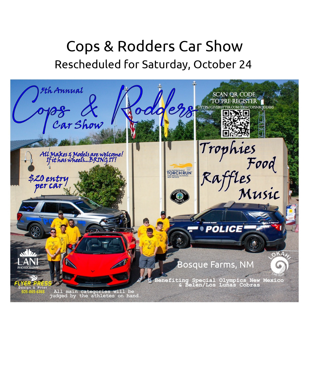 Campaign cover image for 2026 Cops and Rodders Car Show