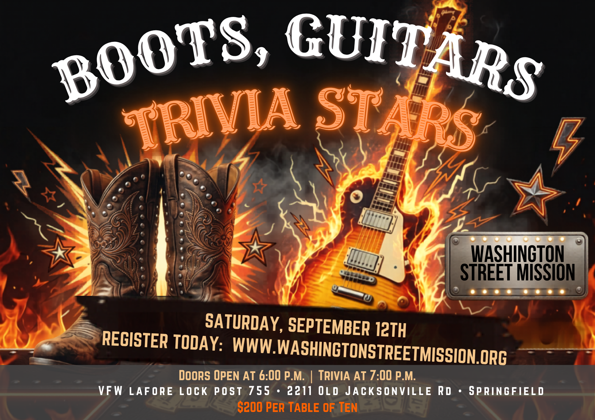 Campaign cover image for Boots, Guitars and Trivia Stars Trivia Night