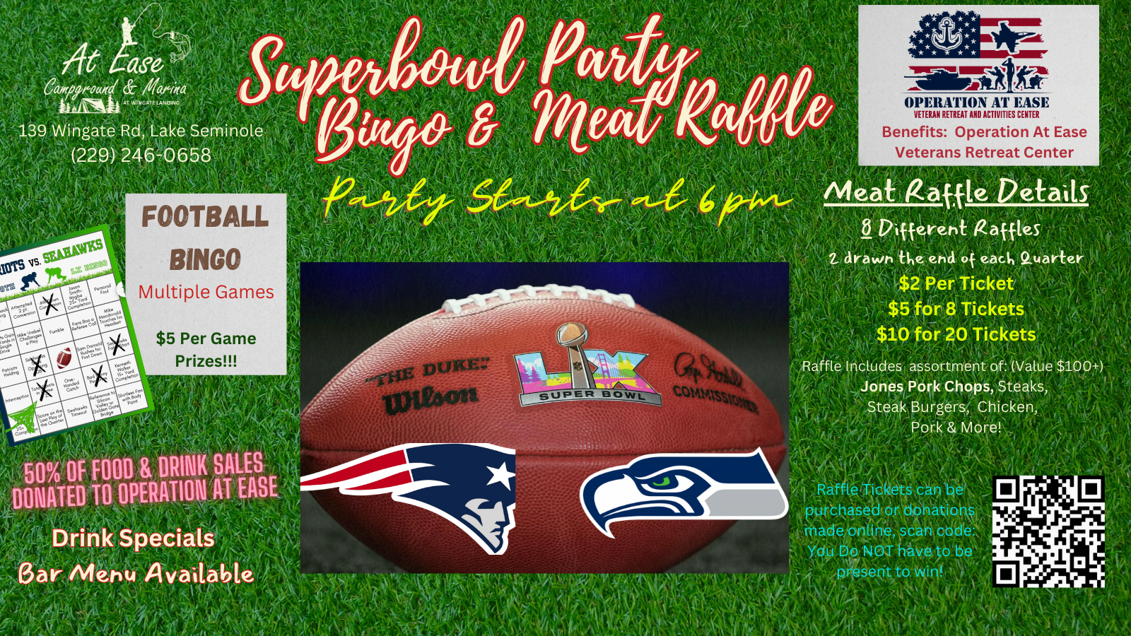 Campaign cover image for 2026 Super Bowl Party, Bingo & Meat Raffle
