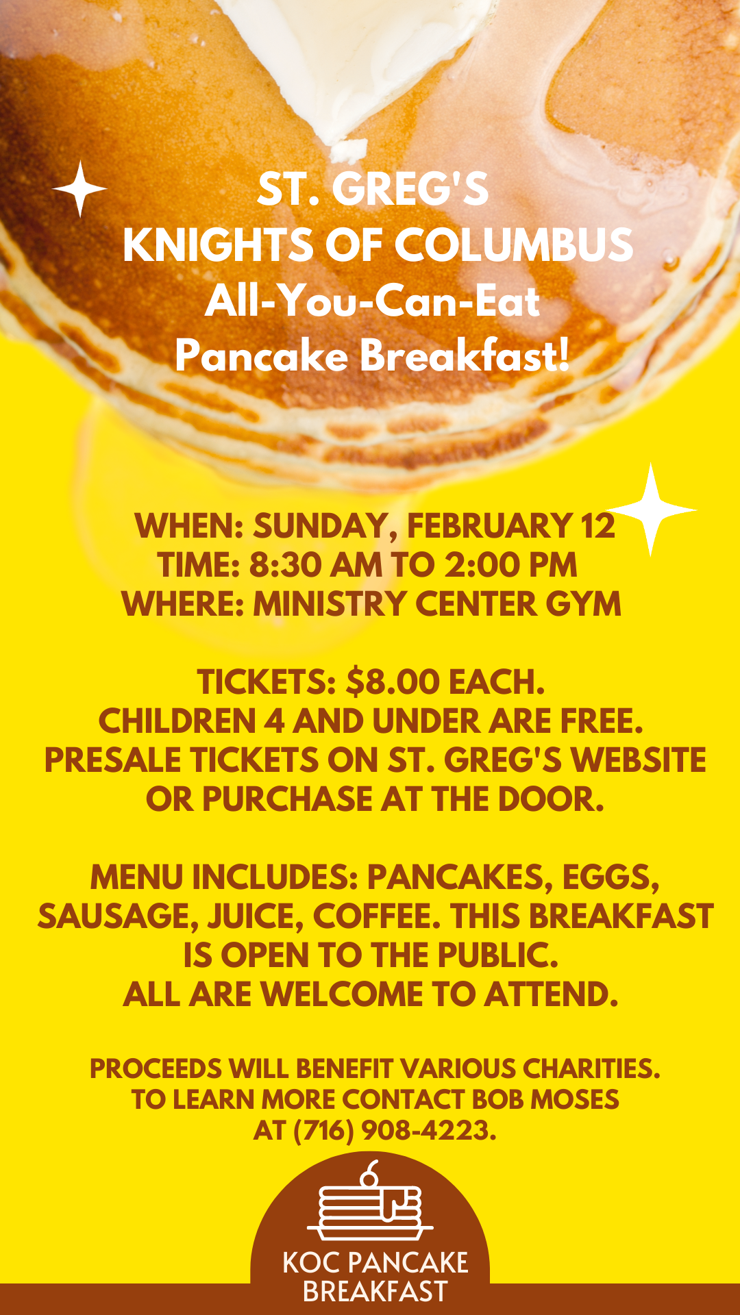 Campaign cover image for St. Greg's Knights of Columbus All-You-Can-Eat Pancake Breakfast
