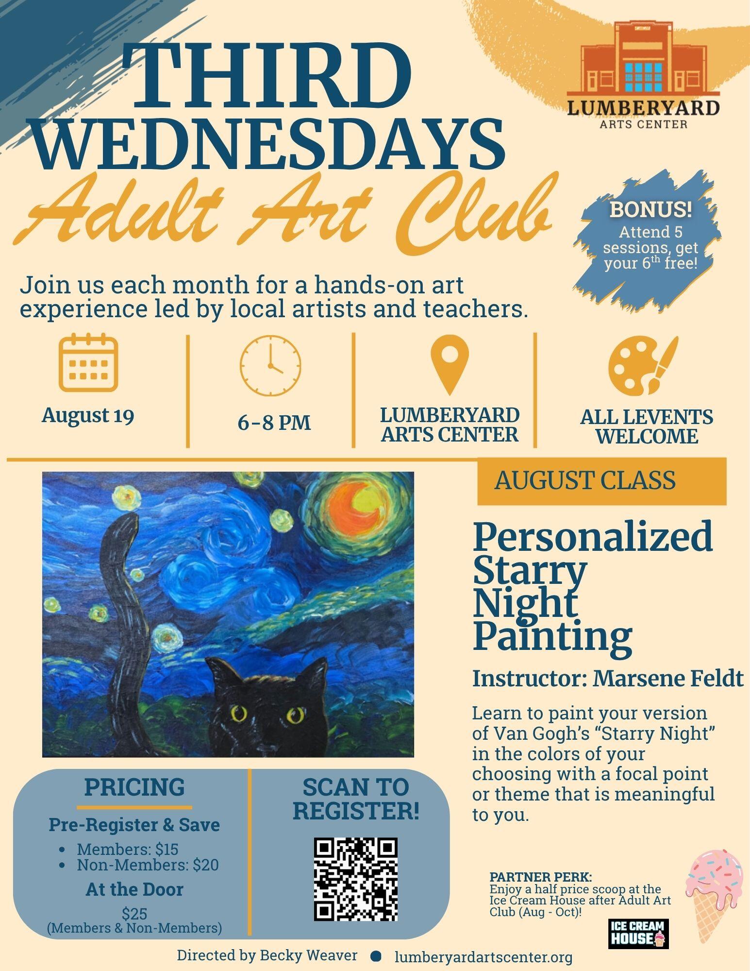 Campaign cover image for Third Wednesday Adult Monthly Art - AUG 19