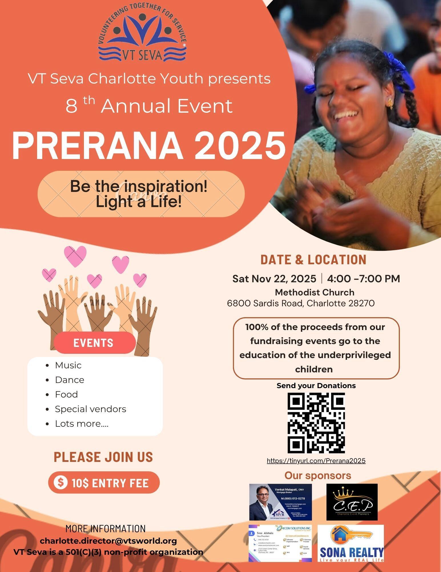 Campaign cover image for VT SEVA Charlotte - PRERANA - 2025