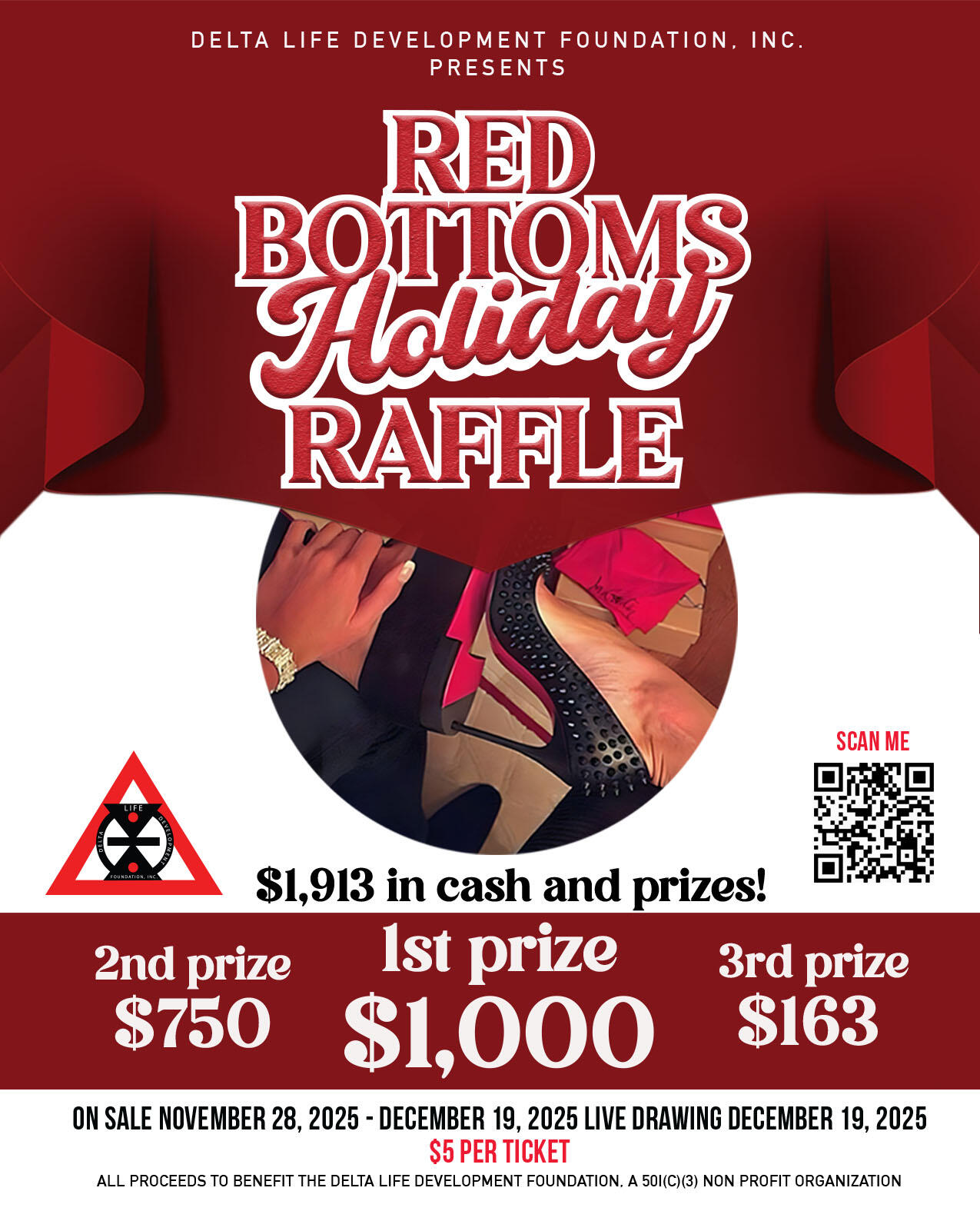 Campaign cover image for 4th Annual Red Bottoms Holiday Raffle (2025)