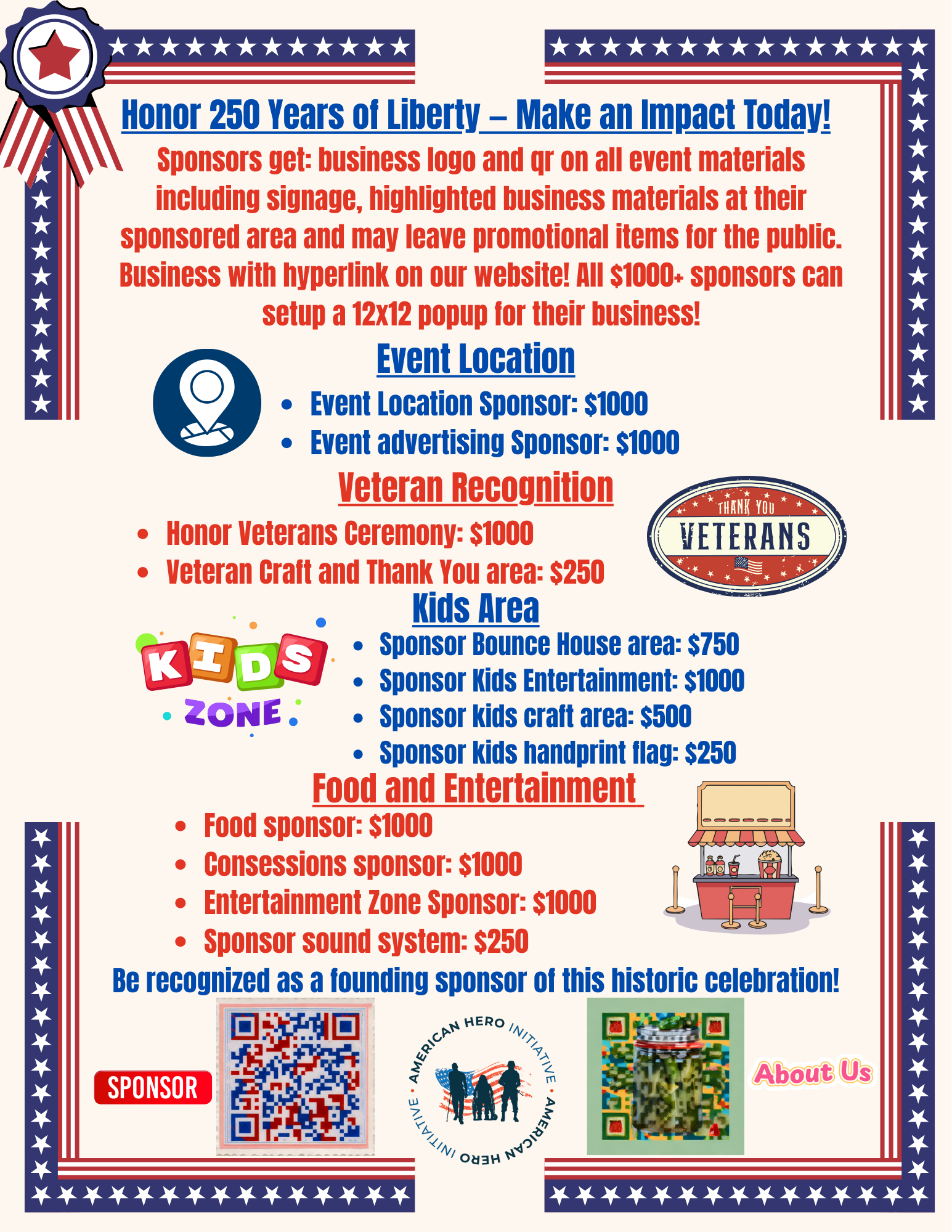 Campaign cover for Sponsors for 250th Birthday Celebration of the United States