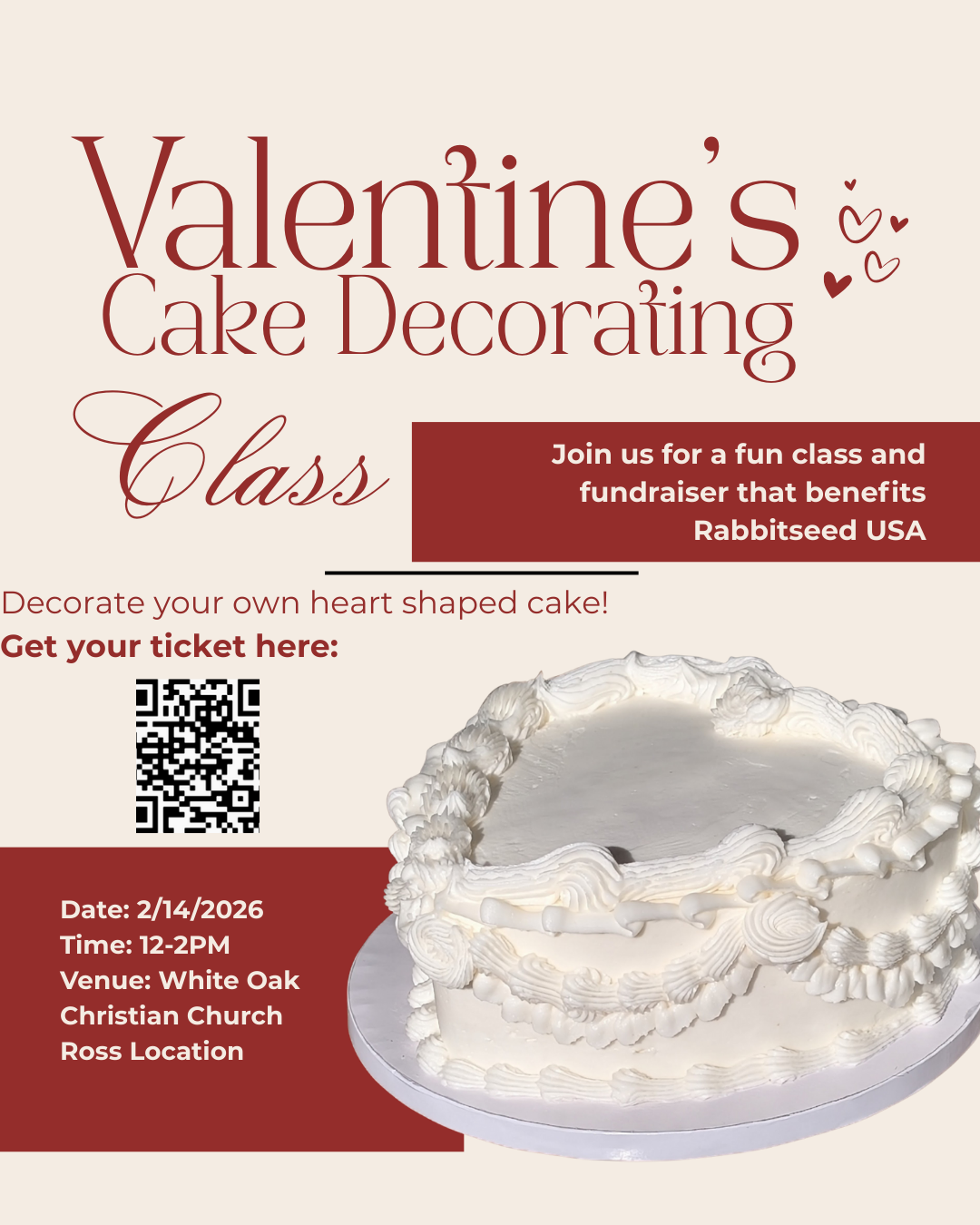 Campaign cover image for Valentine's Cake Decorating Class
