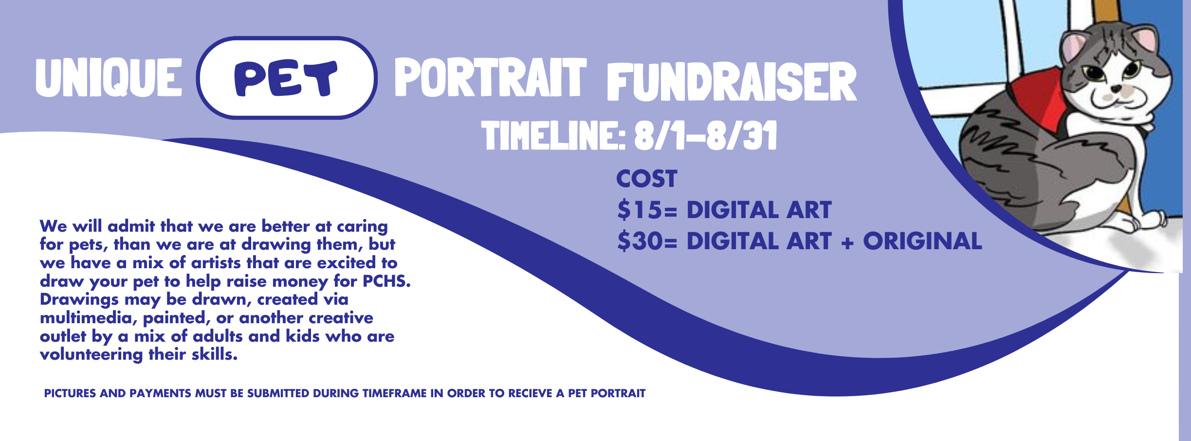 Campaign cover image for PCHS Unique Pet Portrait Fundraiser