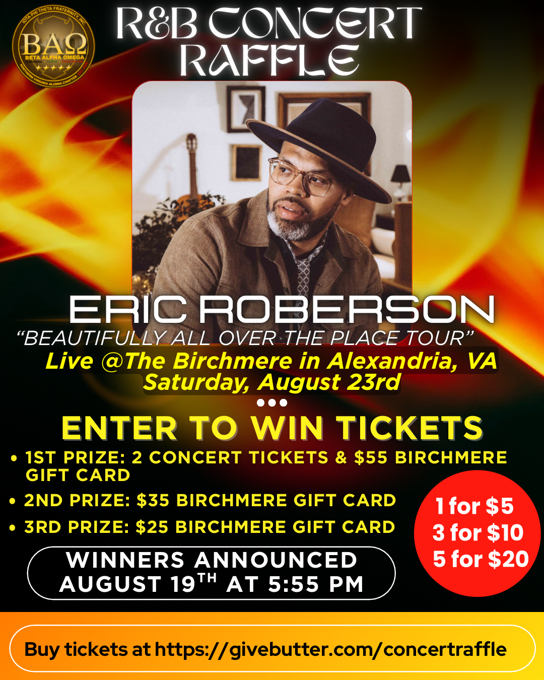 Campaign cover image for Eric Roberson Concert Raffle