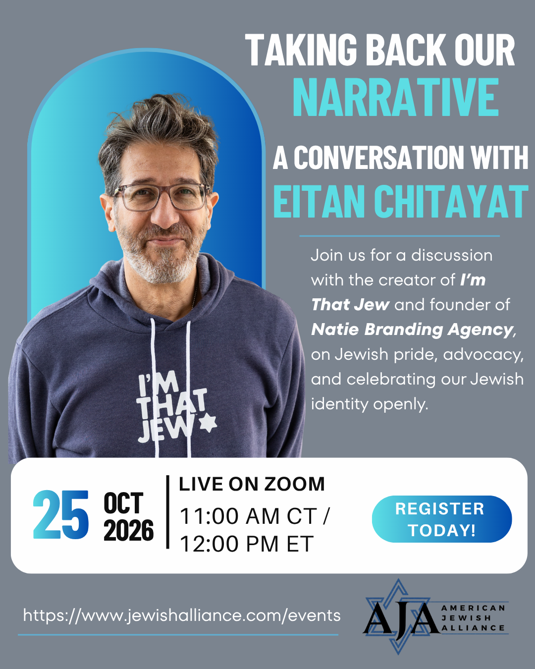 Campaign cover image for AJA: Taking Back Our Narrative: A Conversation with Eitan Chitayat