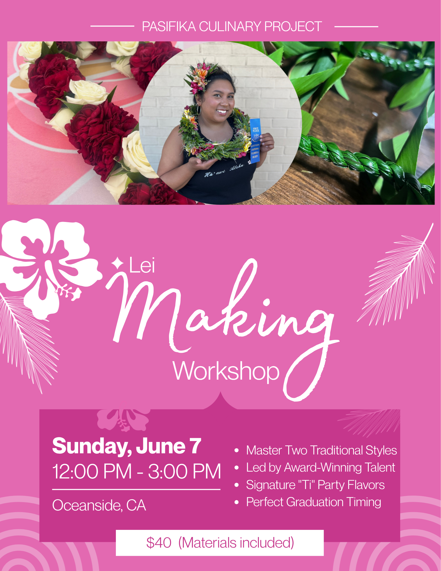 Campaign cover image for The "Ti" Party: A Pre-Graduation Lei Workshop