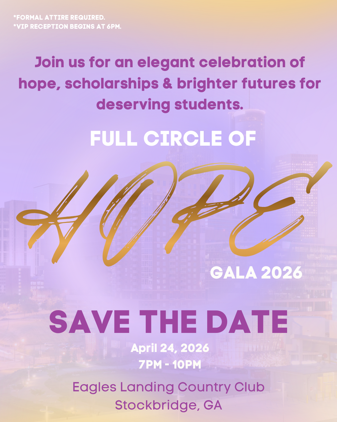 Campaign cover image for Full Circle Of Hope's 2026 Scholarship Gala