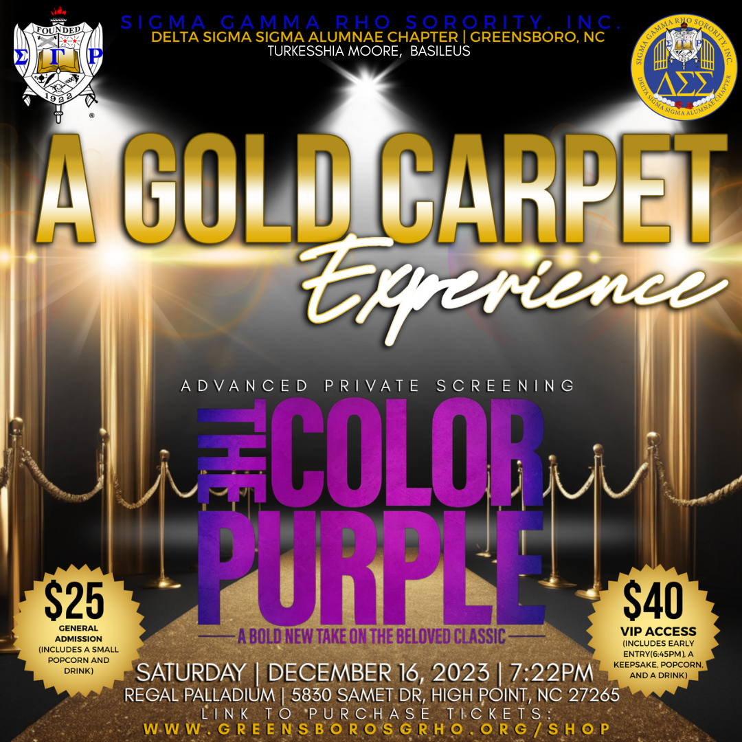 Campaign cover image for Greensboro SGRho Advanced Screening of The Color Purple