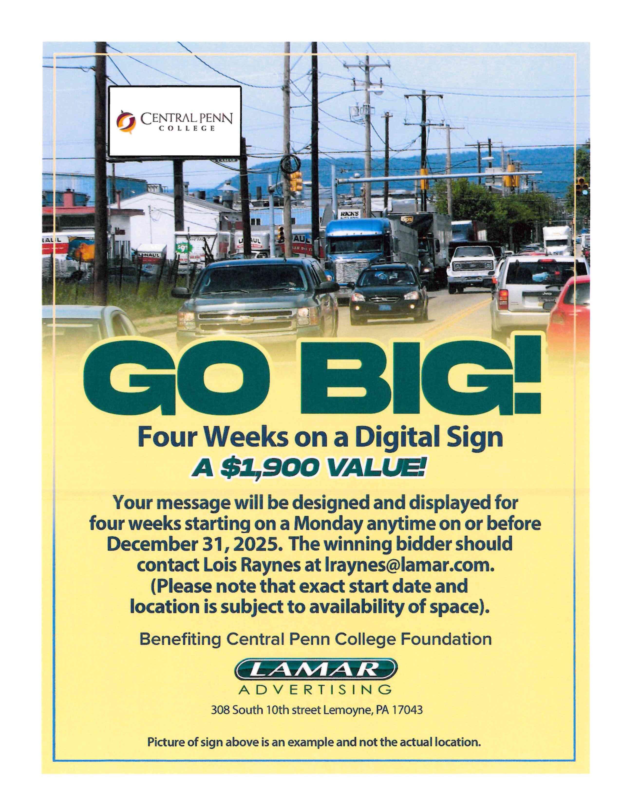 Campaign cover image for Lamar Digital Sign Auction