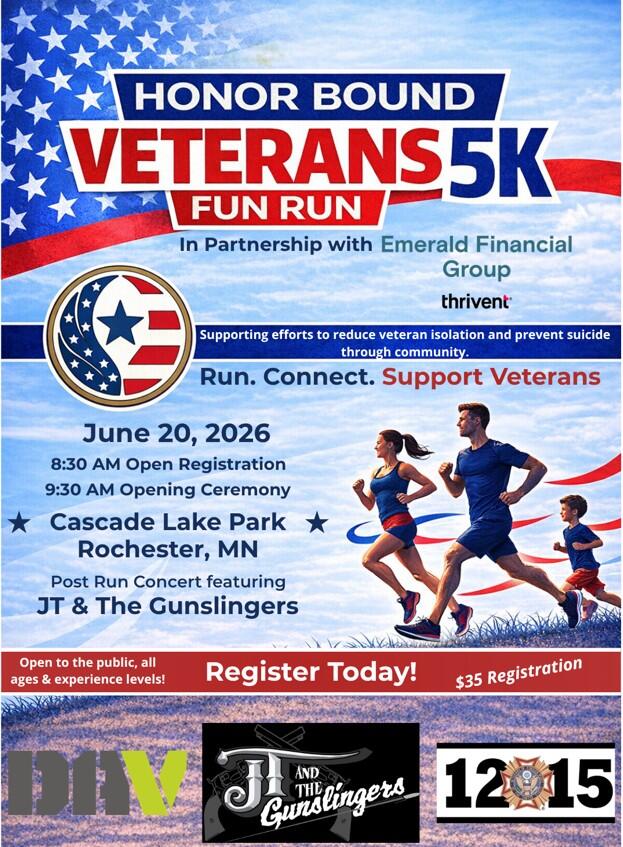 Campaign cover image for Honor Bound Veterans 5k Fun Run Hosted by Thrivent