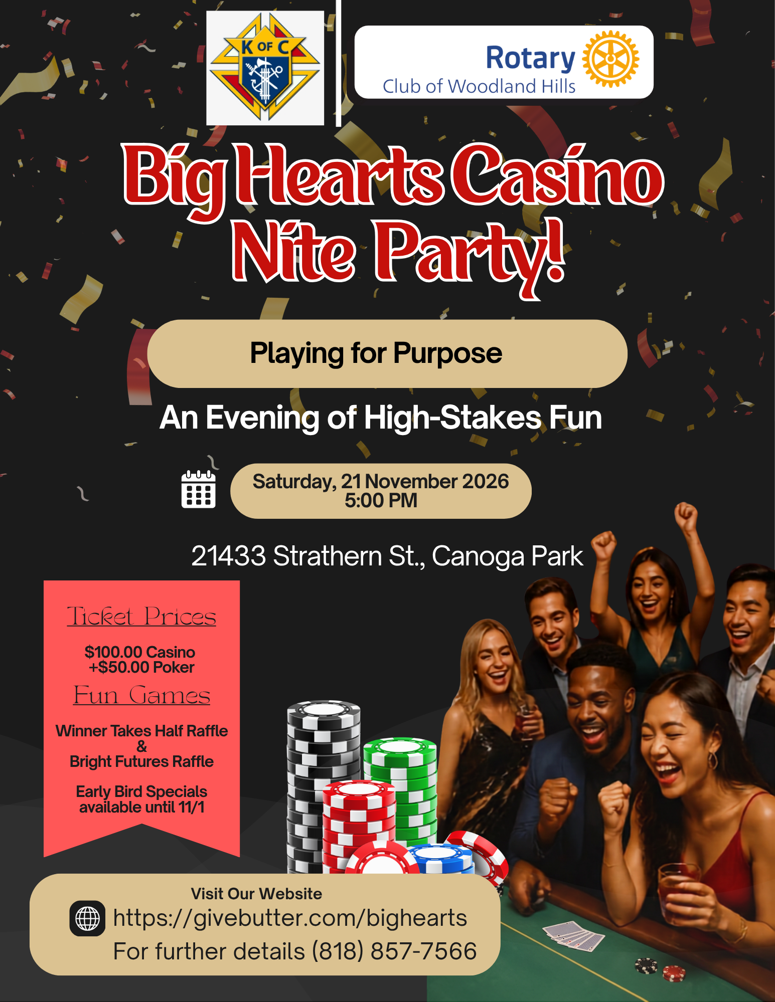 Campaign cover image for Big Hearts Casino Nite Party
