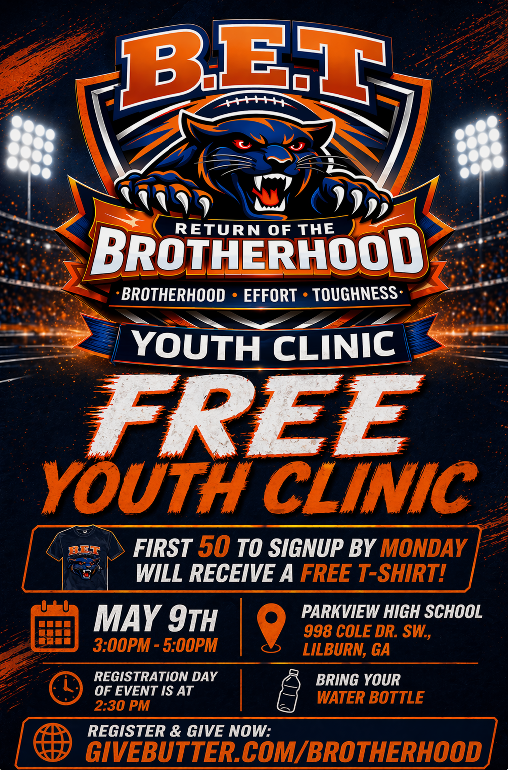 Campaign cover image for Return of the Brotherhood Youth Football Clinic