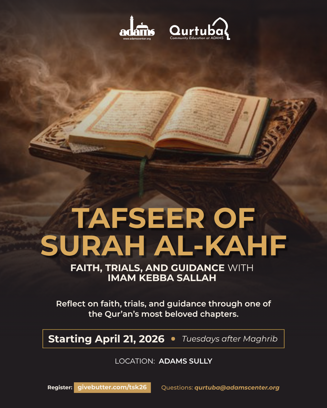 Campaign cover image for Tafseer of Surah al-Kahf: Faith, Trials, and Guidance