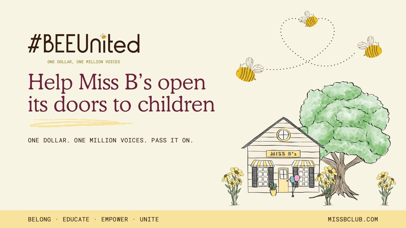 Campaign cover image for Help Miss B's Open Its Doors to Children