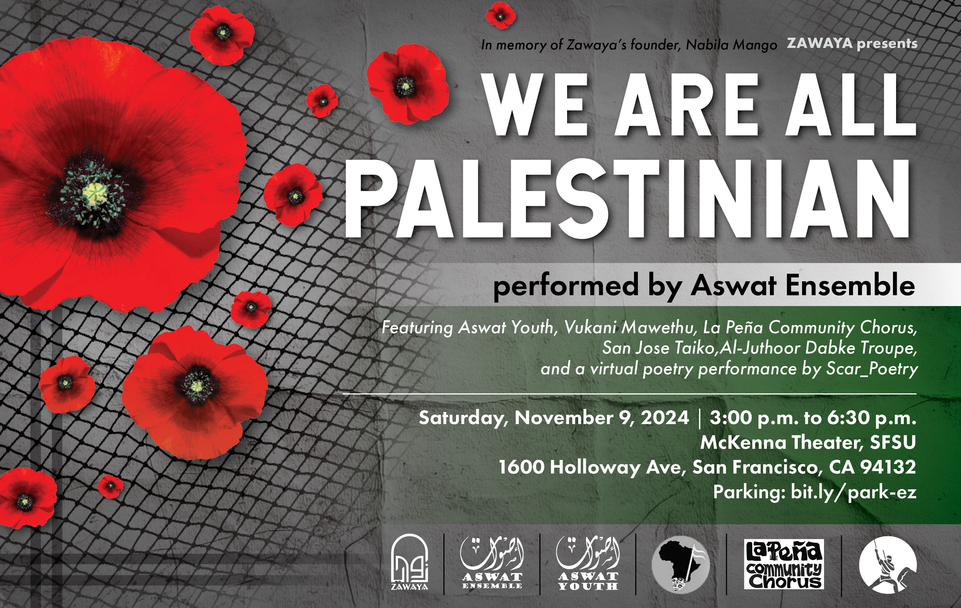 Campaign cover image for We Are All Palestinian livestream on November 9, 2024 from 3 pm to 6:30pm PST