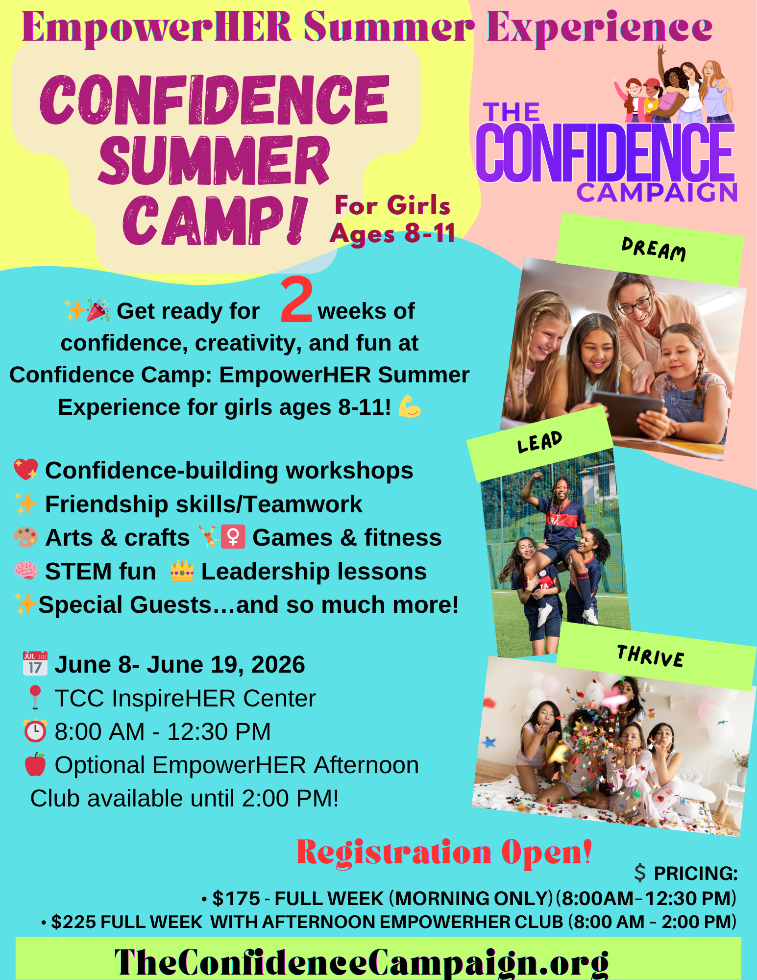 Campaign cover image for Confidence Camp: EmpowerHER Summer Experience
