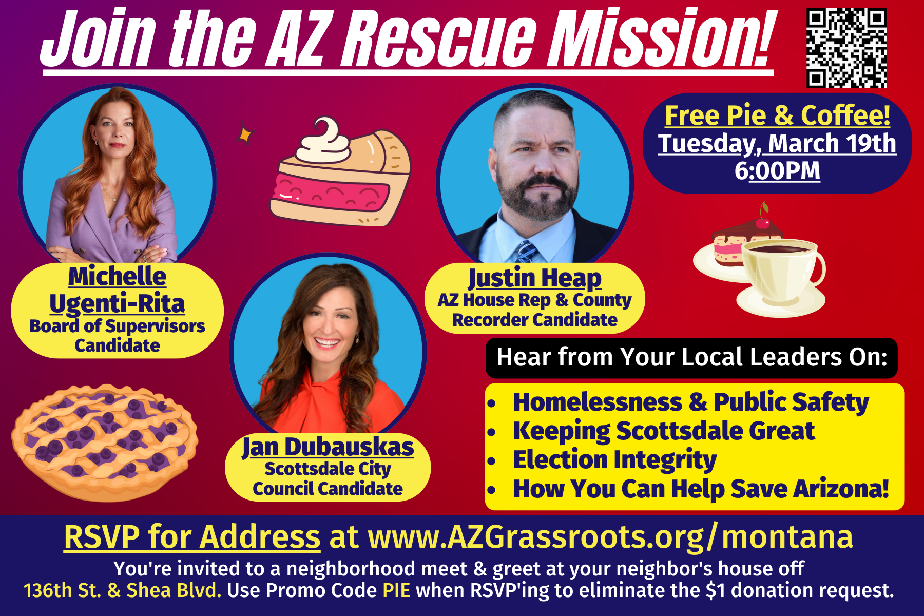 Campaign cover image for 3.19.24 AZ Rescue Mission w/ County Supervisor Candidate Michelle Ugenti-Rita, Scottsdale City Council Candidate Jan Dubauskas & Rep. Justin Heap