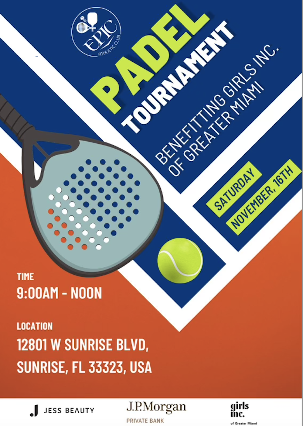 Campaign cover image for Padel Tournament Benefiting Girls Inc. of Greater Miami
