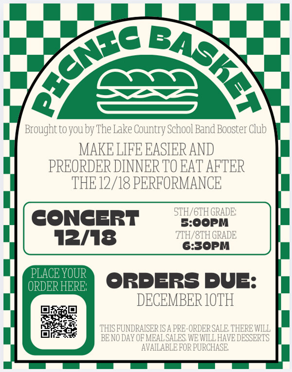 Campaign cover image for Holiday  Band Concert | Picnic Basket Night  | December 18, 2024