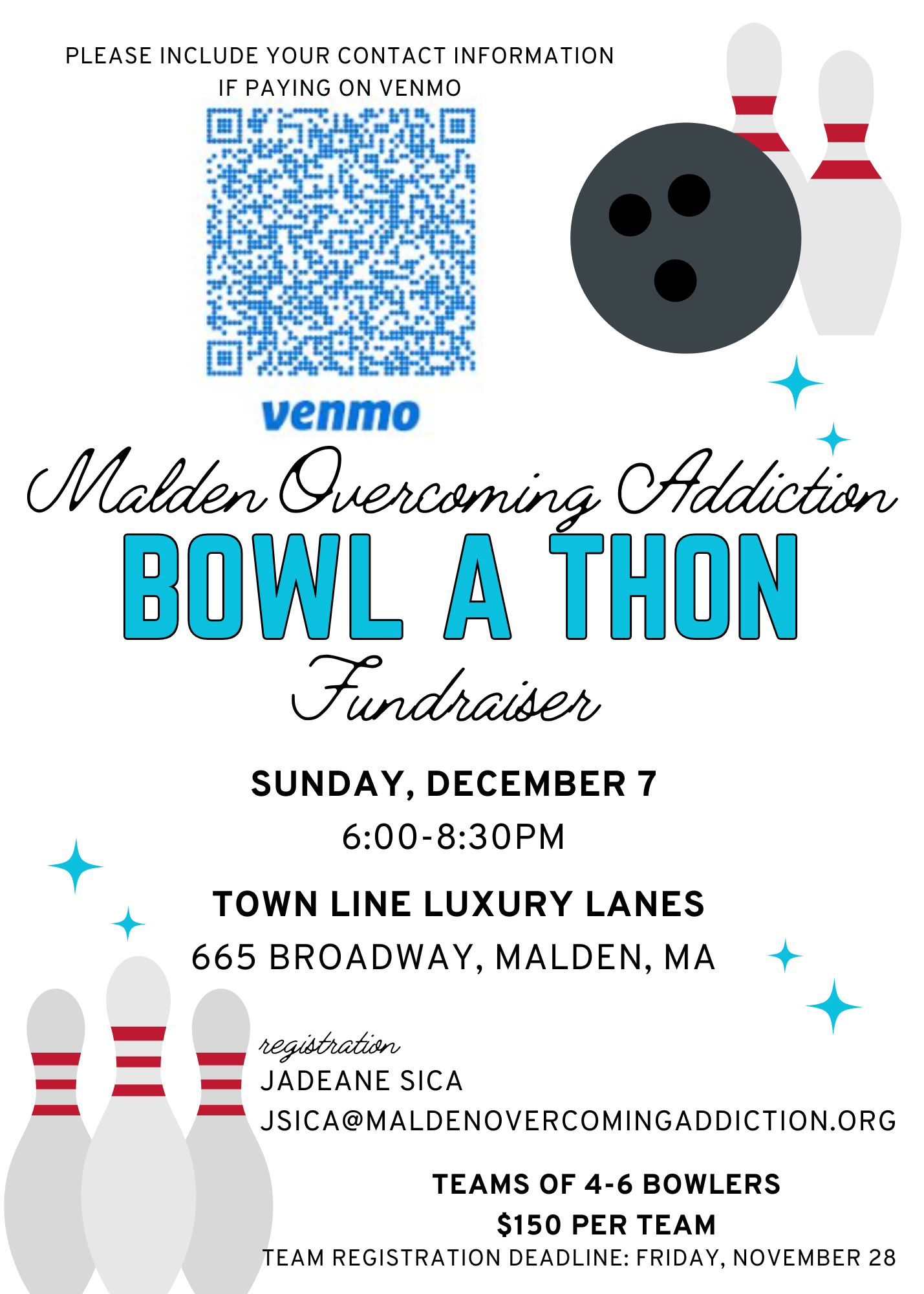 Campaign cover image for 2025 Malden Overcoming Addiction Bowl-a-Thon Fundraiser