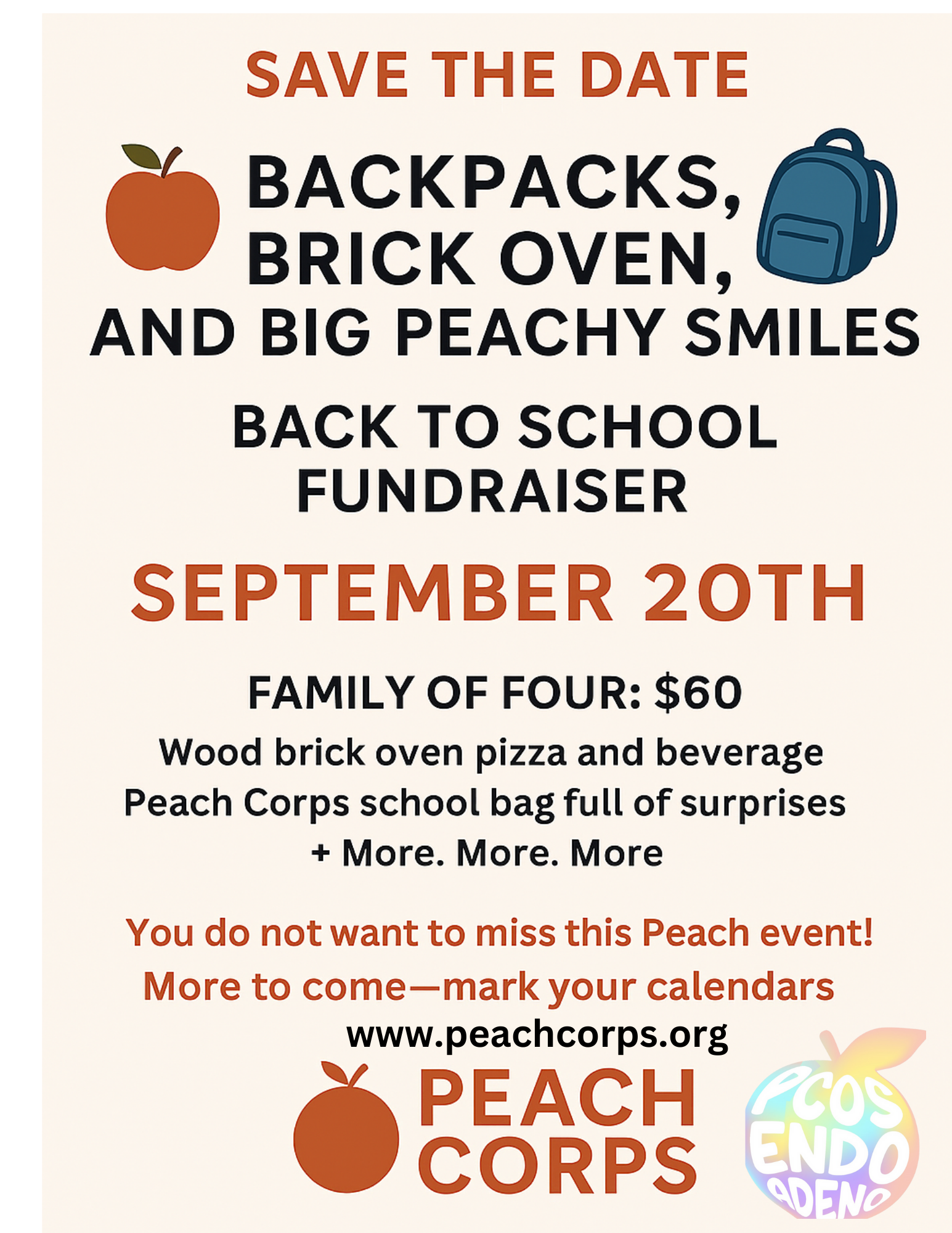 Campaign cover image for Backpacks, Brick Oven and Big Peachy Smiles