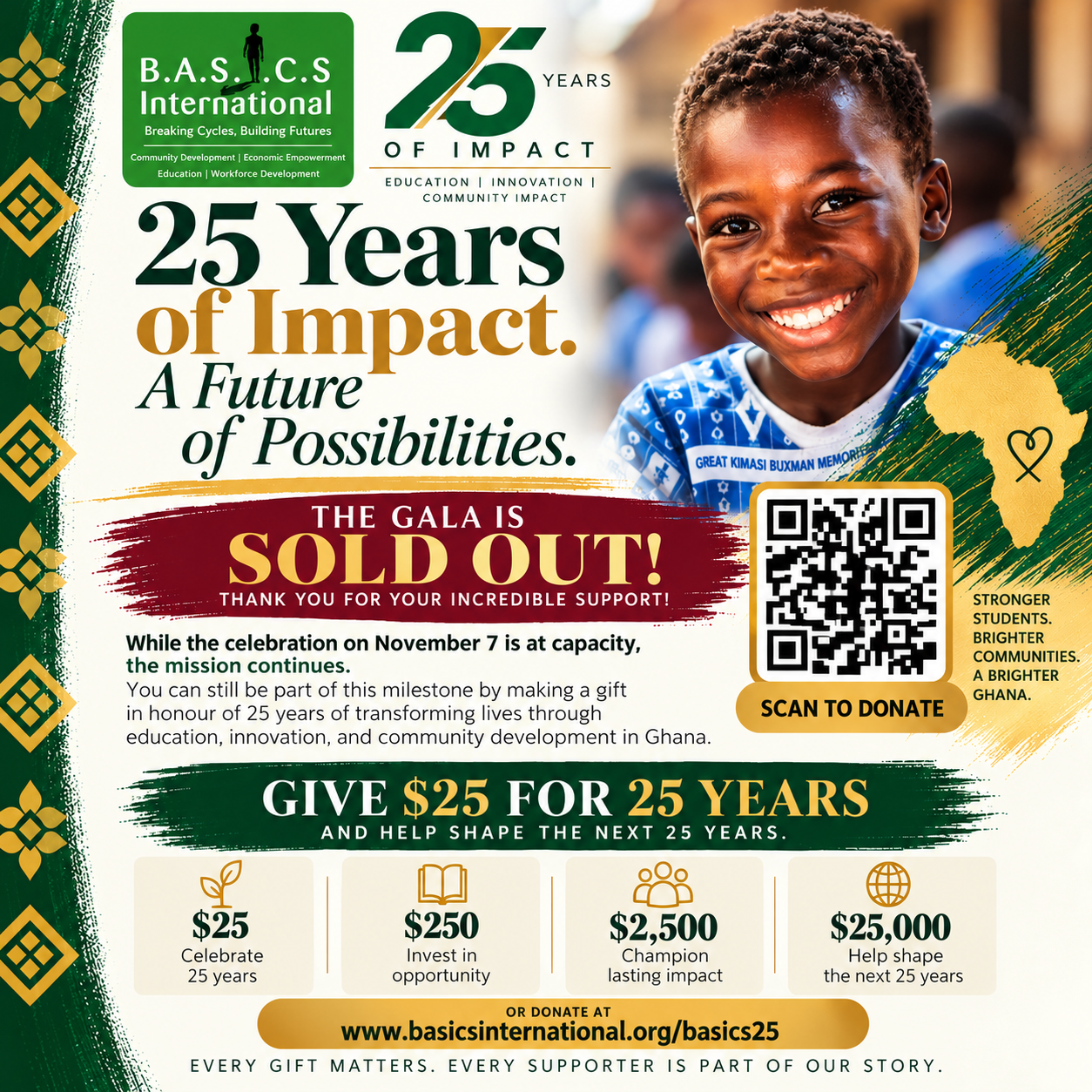 Campaign cover image for BASICS@25 Anniversary Gala - Tickets- Sponsorship- Donate