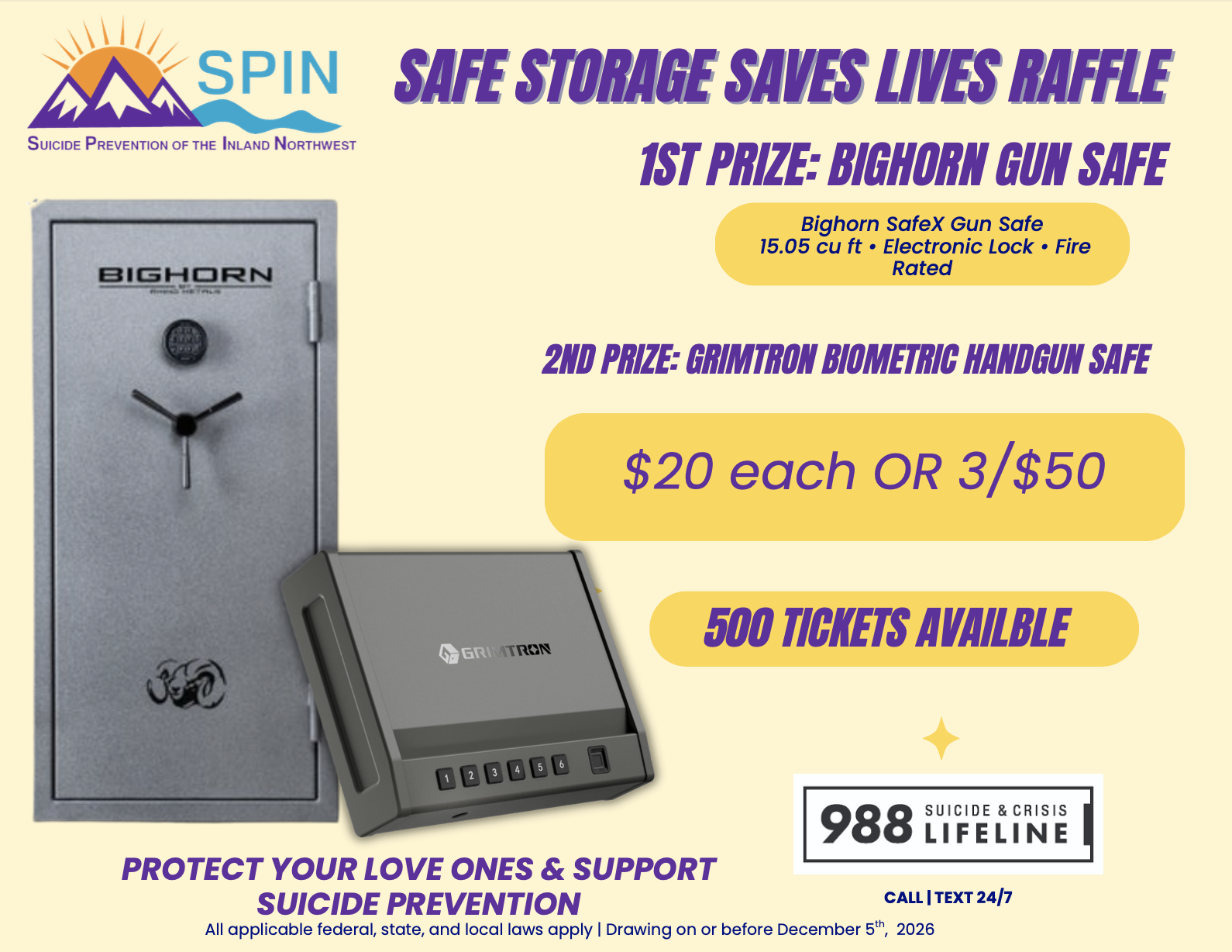 Campaign cover image for Safe Storage Saves Lives raffle