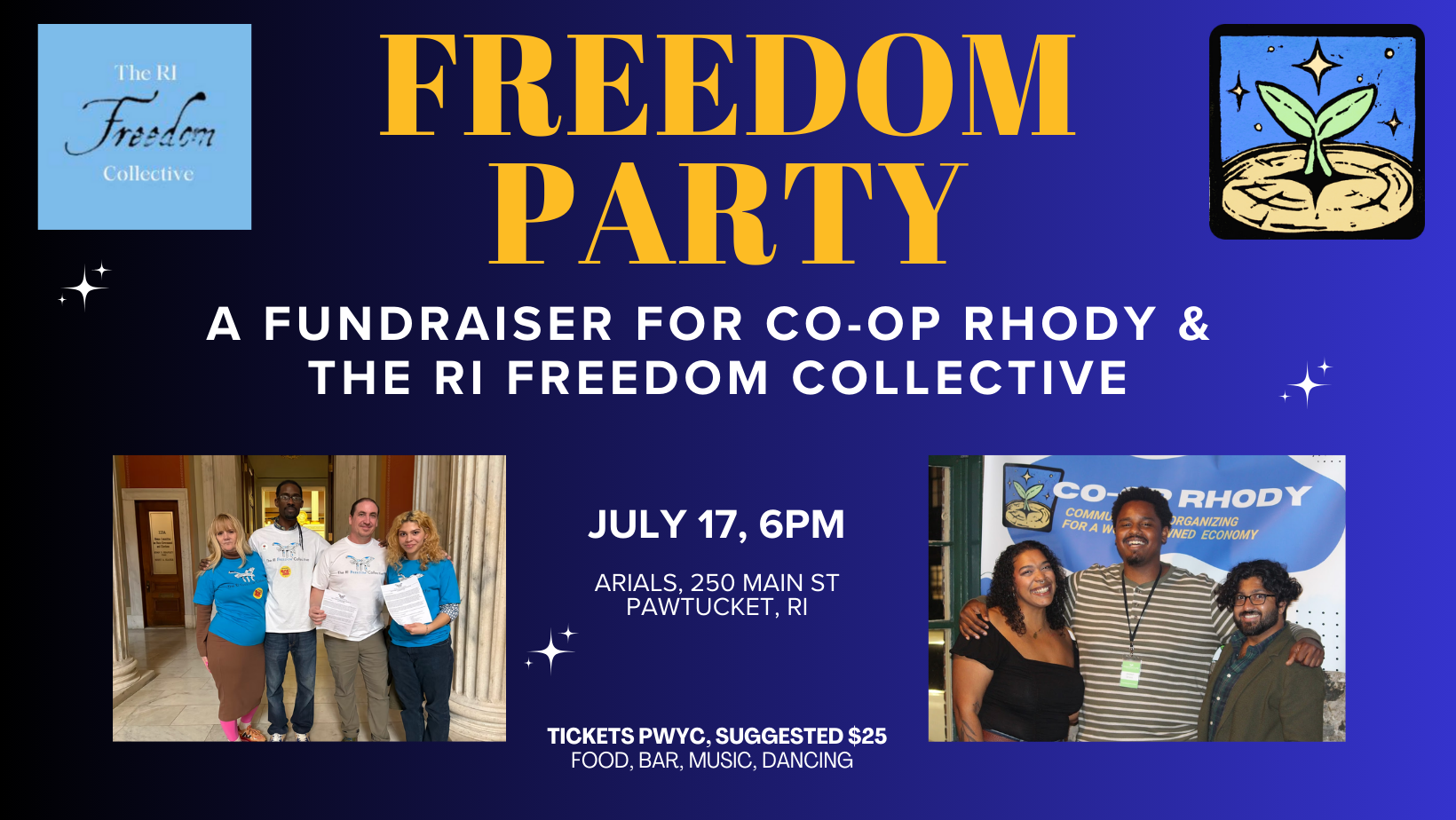 Campaign cover image for Freedom Party: A Fundraiser for Co-op Rhody and the RI Freedom Collective