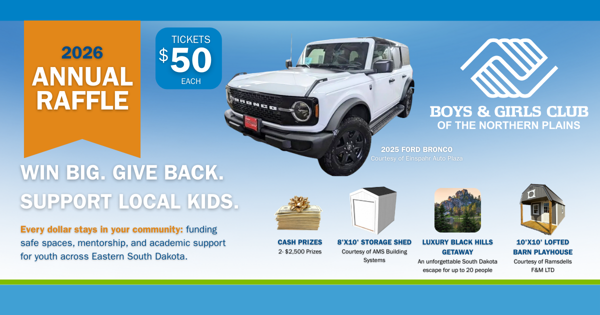 Campaign cover image for 2026 Boys & Girls Club of the Northern Plains Annual Raffle
