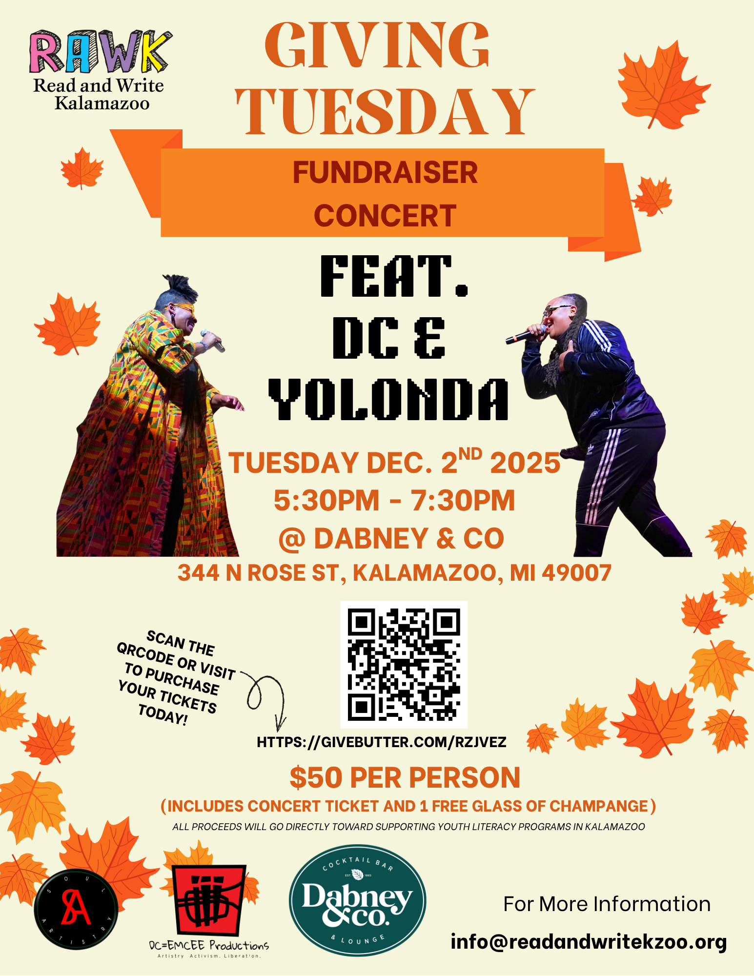 Campaign cover image for Read and Write Kalamazoo Giving Tuesday Fundraiser Concert