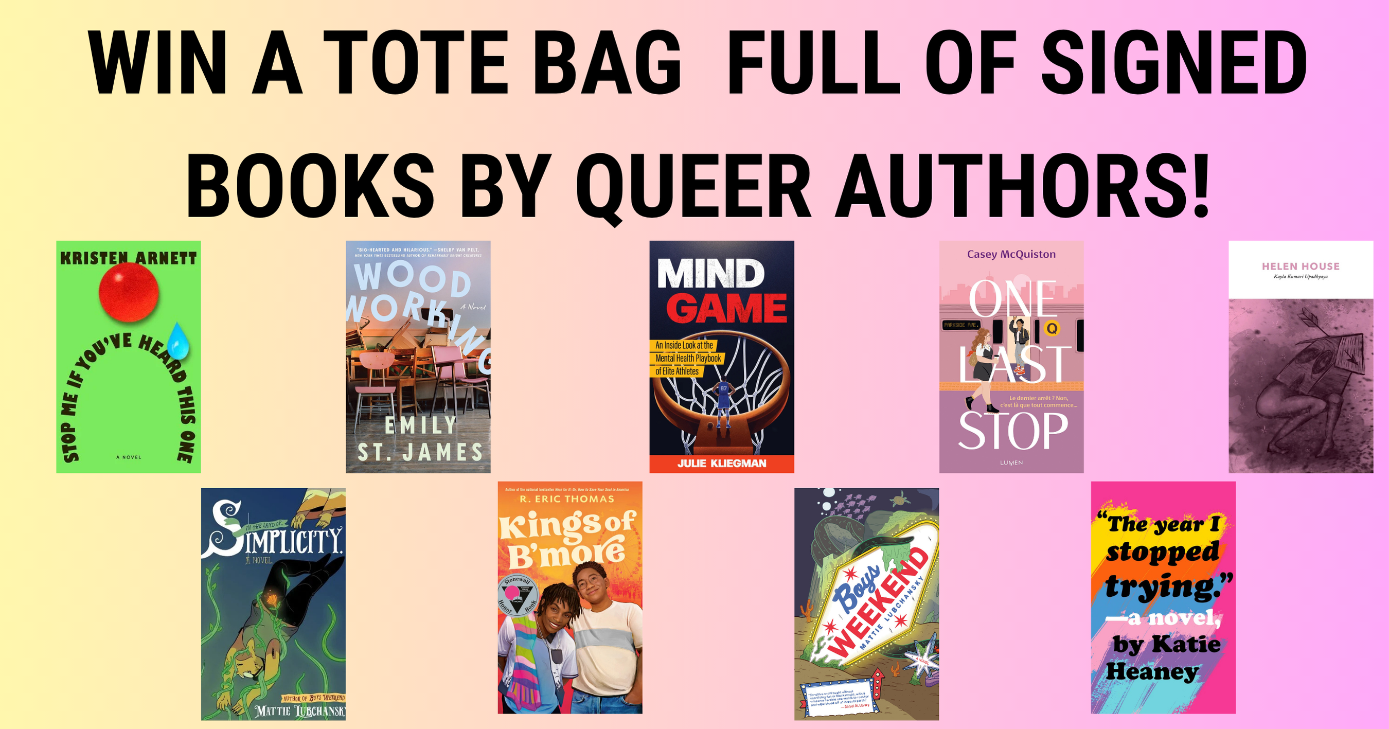 Campaign cover image for Raffle: Signed Queer Books!