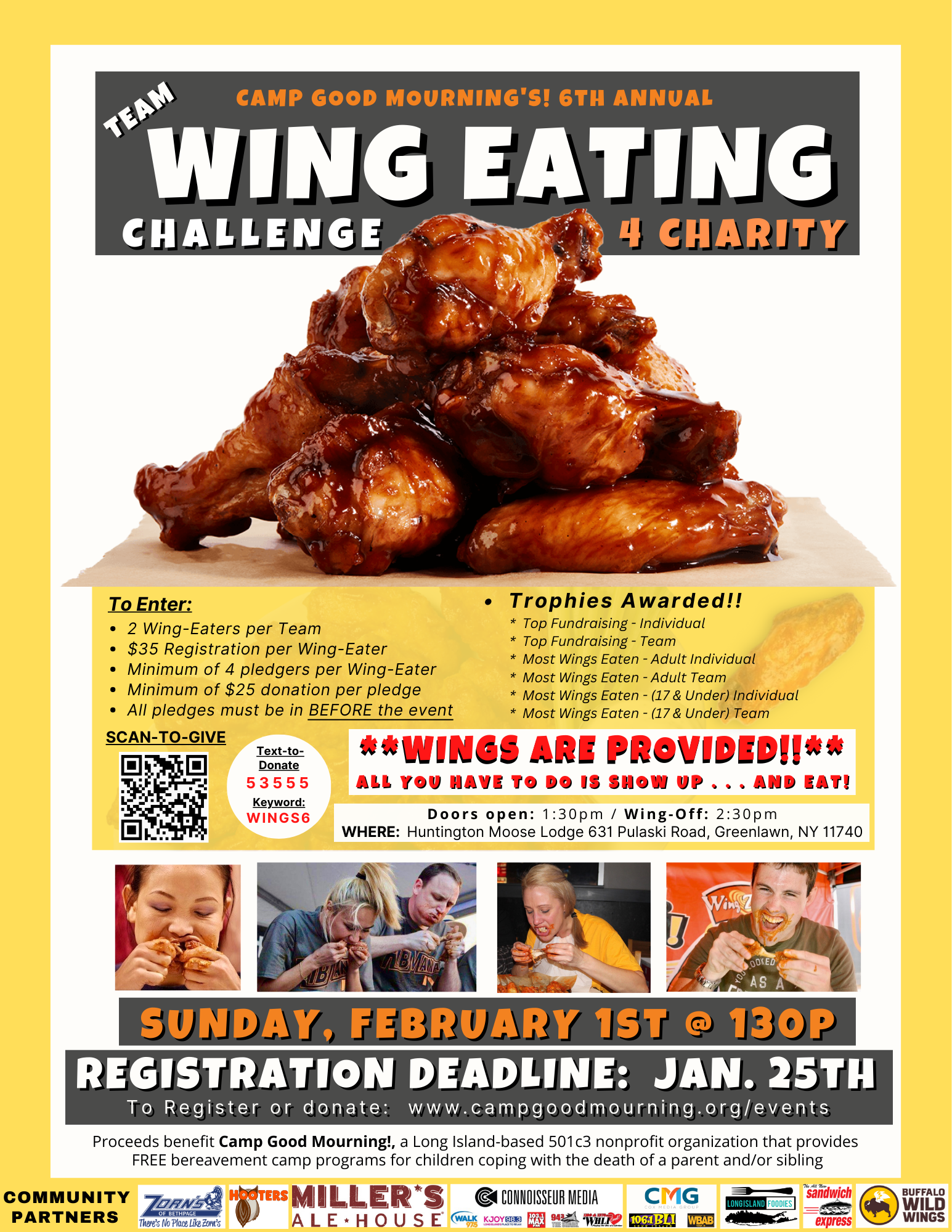 Campaign cover image for CGM's! 6th Annual Family Friendly Chicken Wing Eating Challenge for Charity!