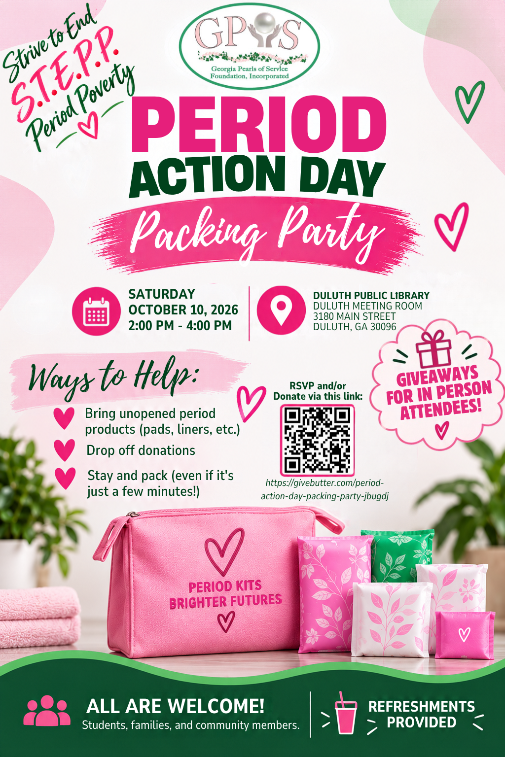 Campaign cover image for Period Action Day Packing Party