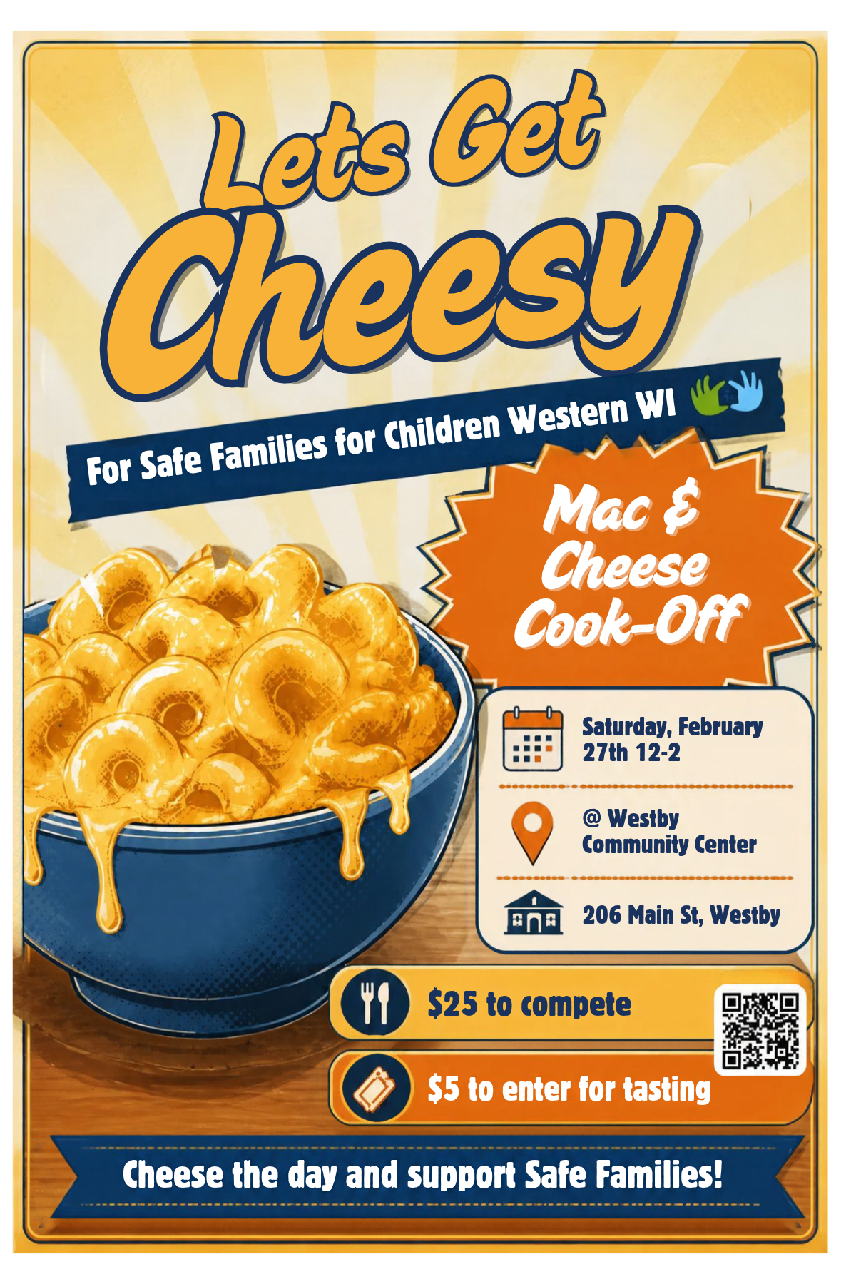 Campaign cover image for Cheesy for Safe Families- Mac & Cheese Cook-Off 2027