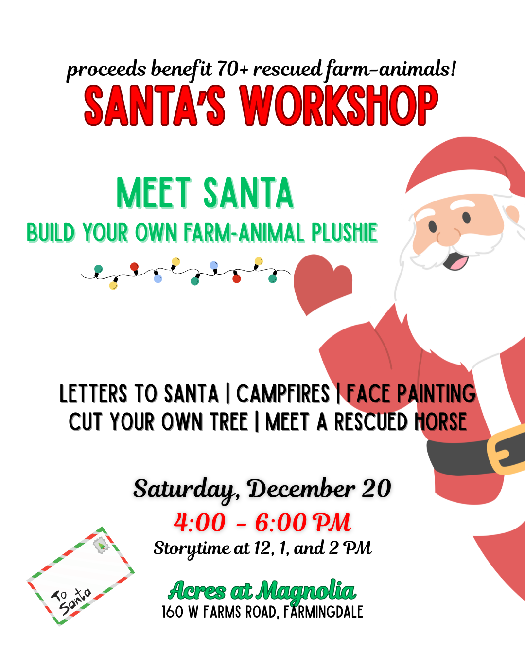 Campaign cover image for Dec. 20th Santa's Workshop | Build-A-Farm Animal & Photos With Santa