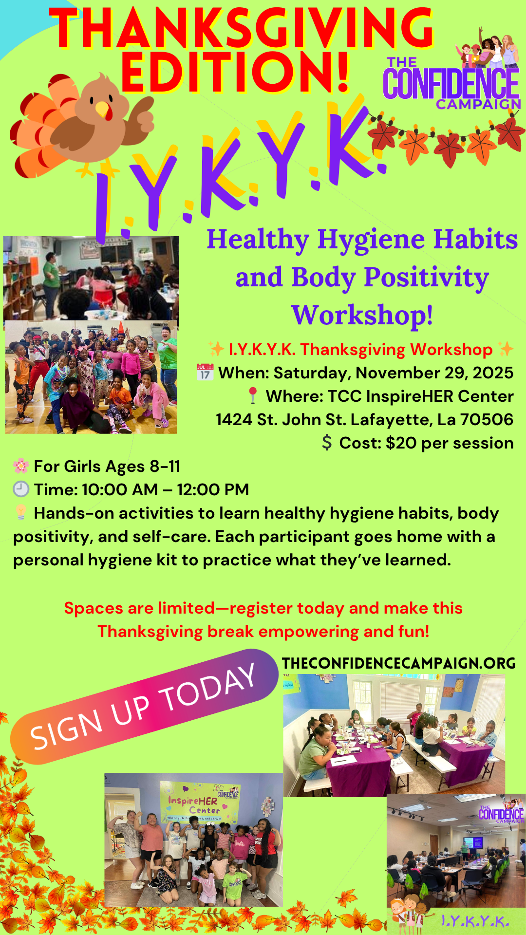 Campaign cover image for Thanksgiving Edition: I.Y.K.Y.K. Healthy Hygiene Habits and Body Positivity Workshop (Ages 8-11)