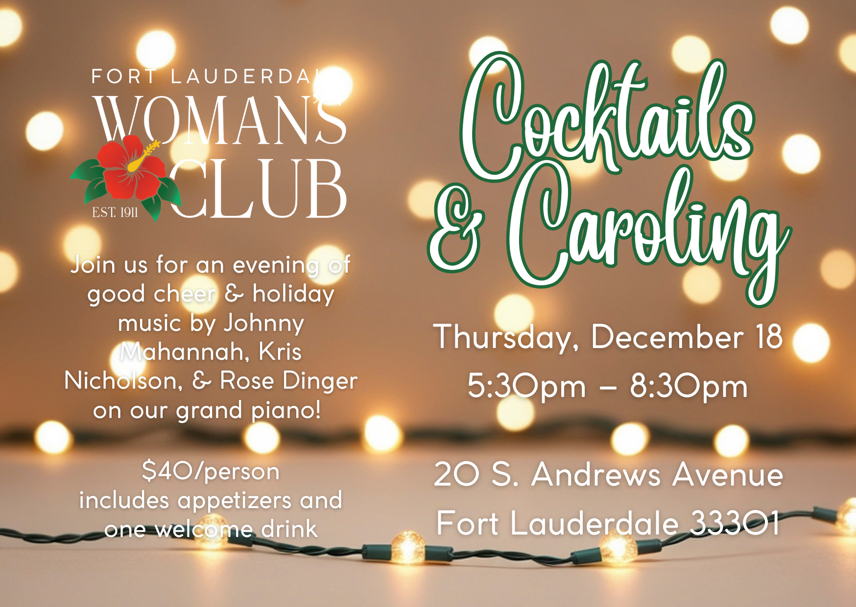 Campaign cover image for December 2025 Cocktails & Caroling