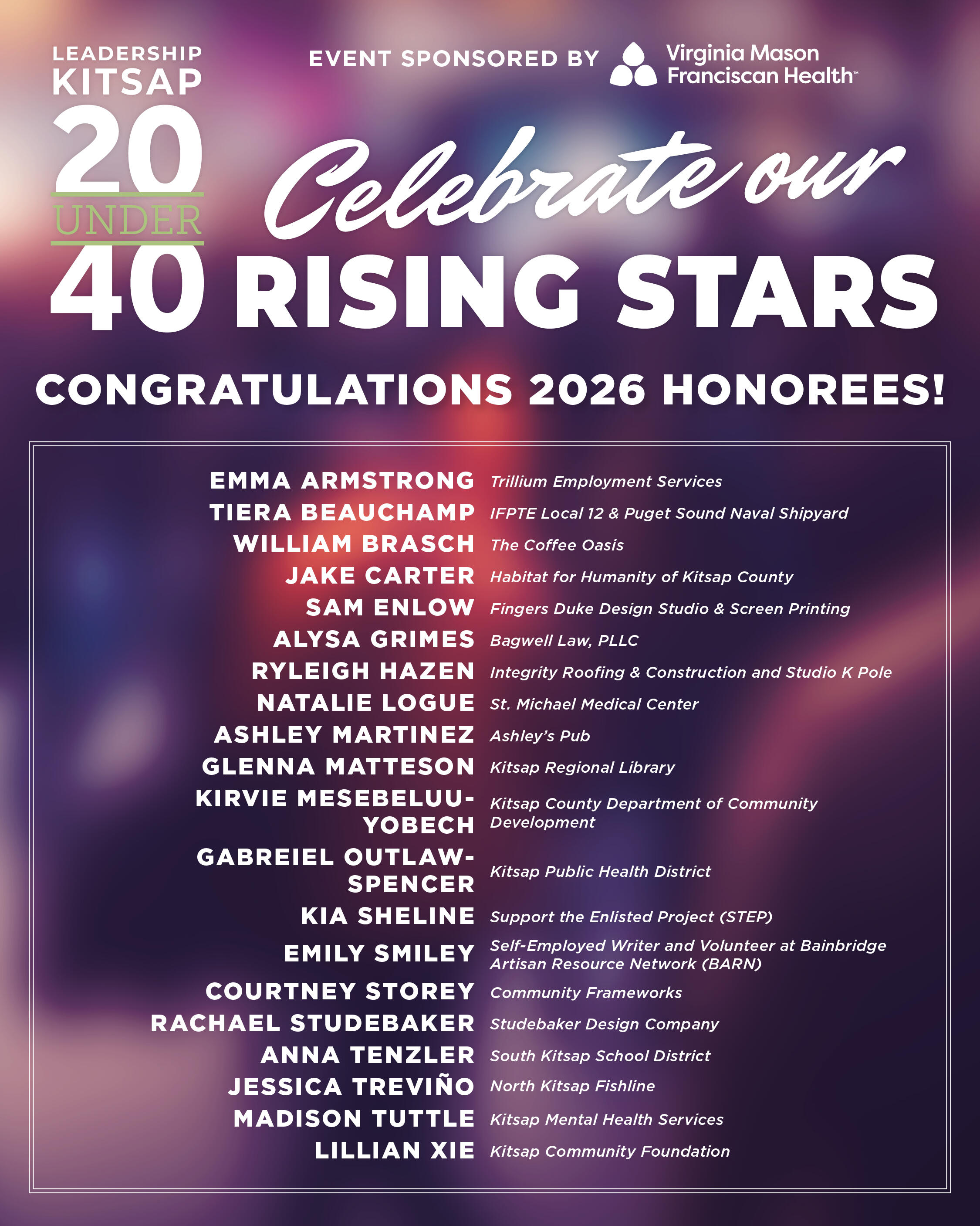 Campaign cover image for Leadership Kitsap's 20 Under 40 Awards Ceremony 2026