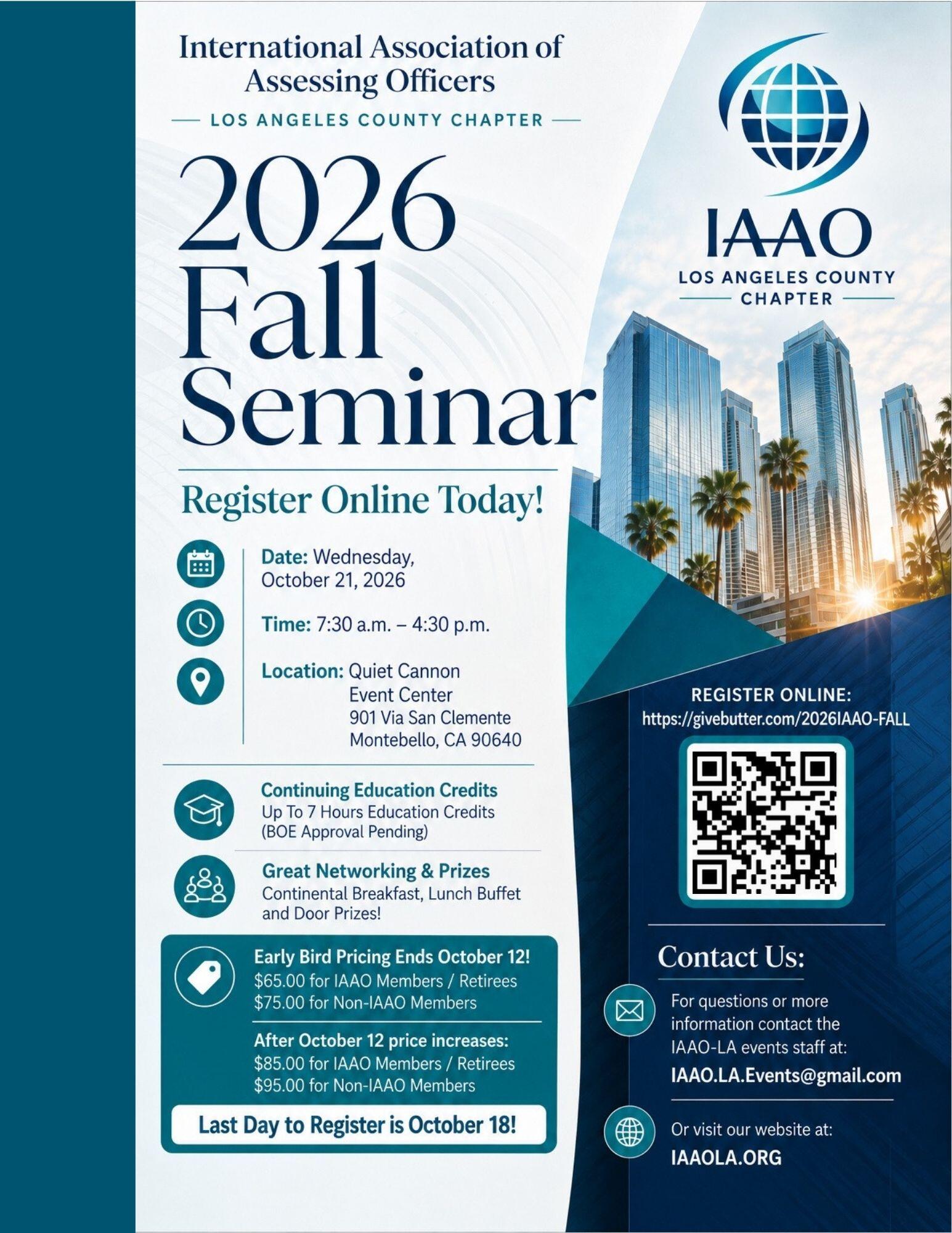 Campaign cover image for IAAO-LA 2026 Fall Seminar