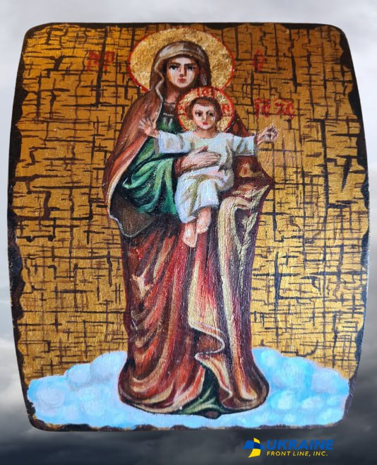 Campaign cover image for $2 Tuesday Raffle: Madonna and Child icon on armor plate