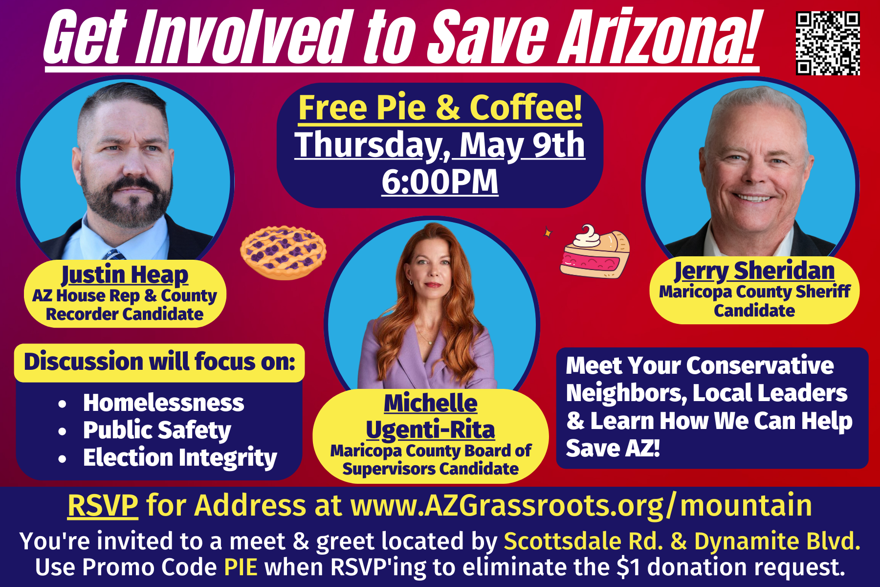 Campaign cover image for 5.9.24 Save AZ! With State House Rep. Justin Heap, County Sheriff Candidate Jerry Sheridan & County Supervisor Candidate Michelle Ugenti-Rita