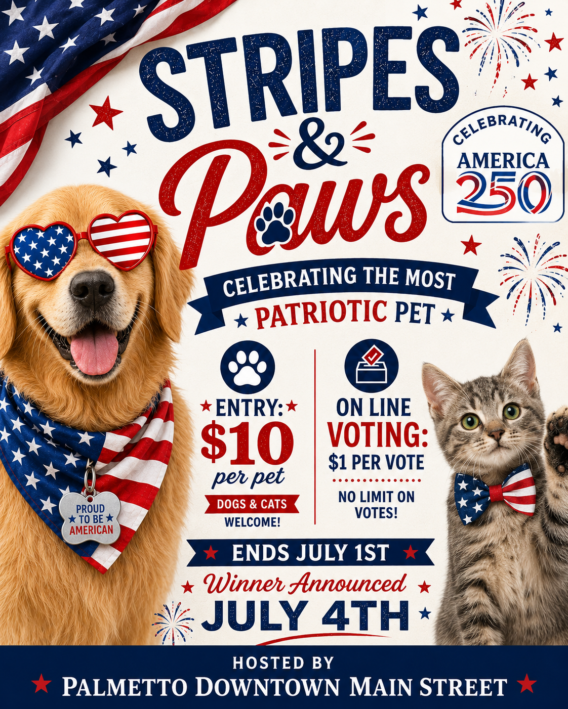 Campaign cover image for Stripes & Paws: America’s Most Patriotic Pet Contest