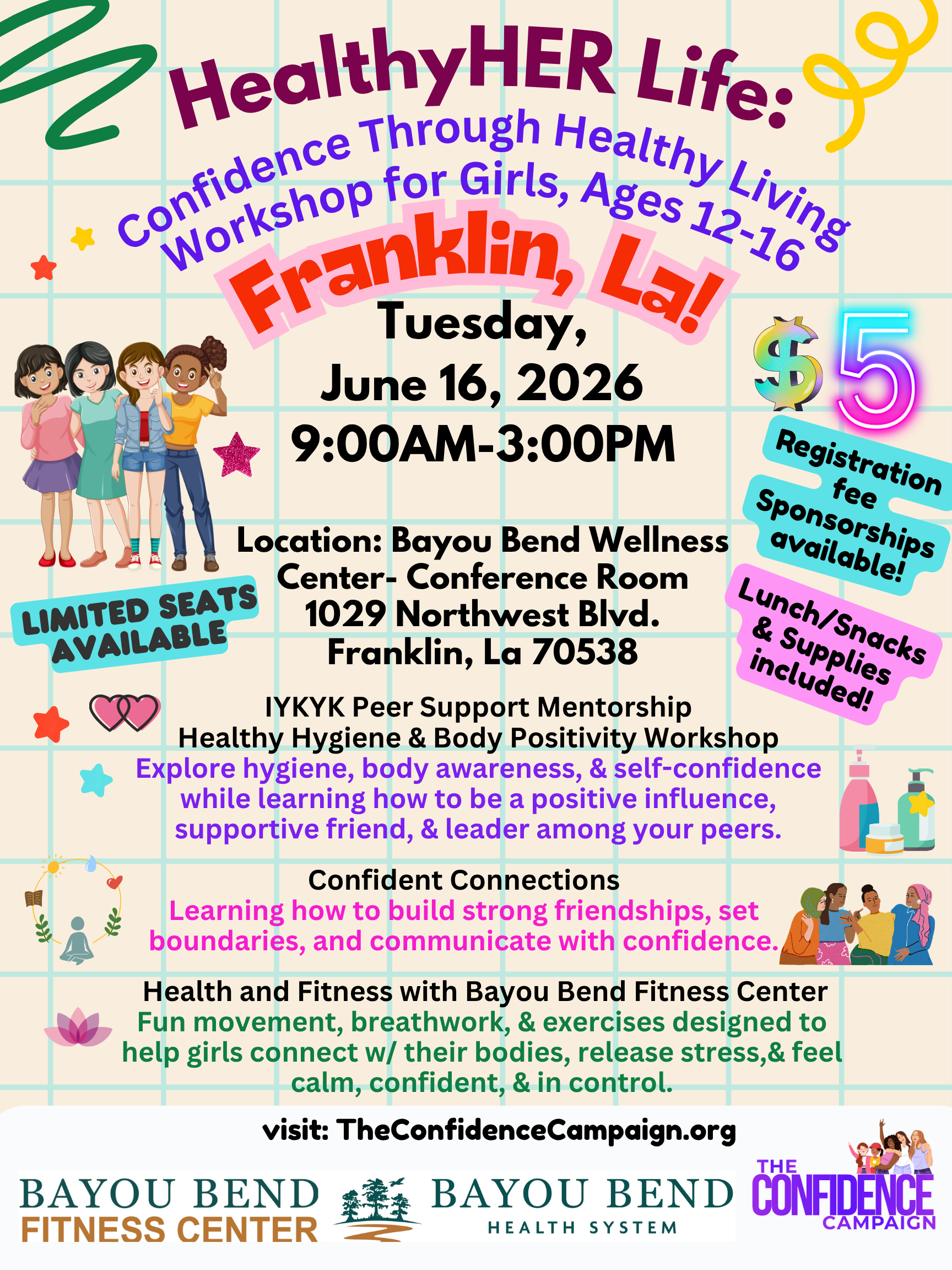 Campaign cover image for HealthyHER Life: Confidence Through Healthy Living Workshop (Franklin, LA)