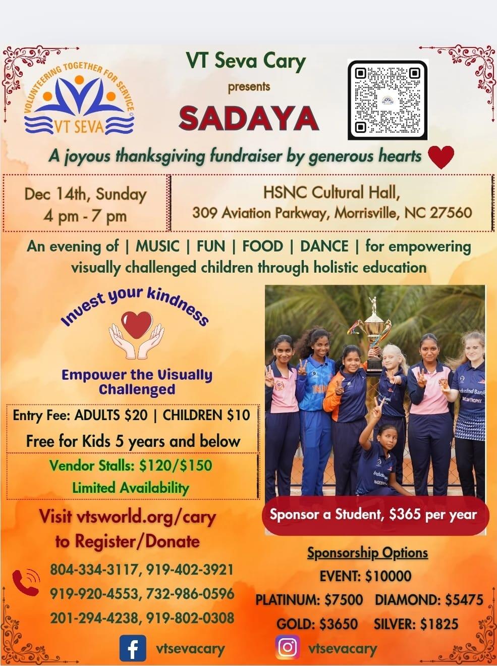 Campaign cover image for VT SEVA CARY - SADAYA - 2025