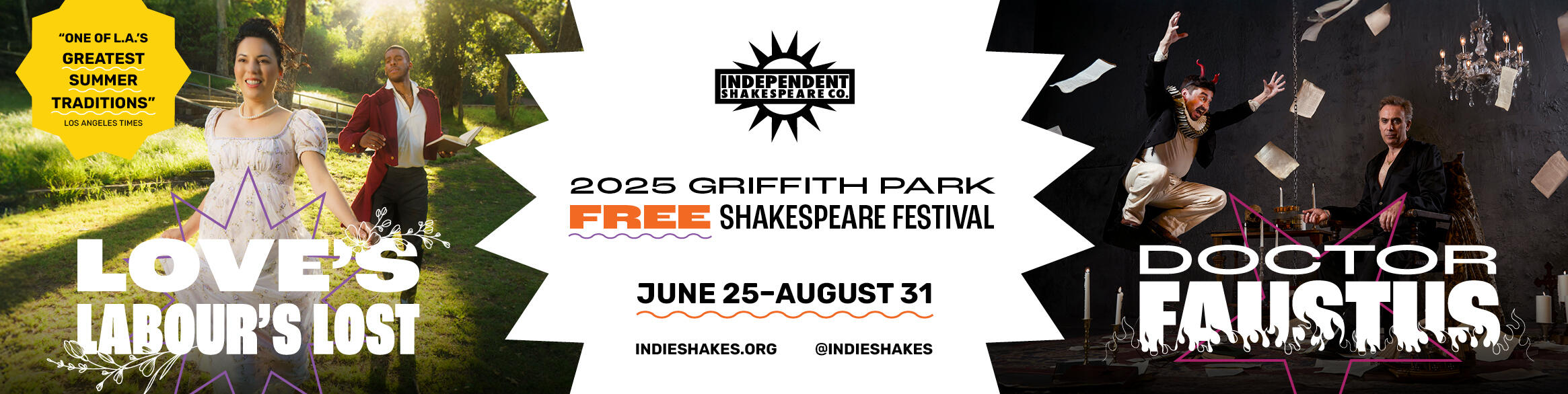Campaign cover image for Griffith Park Free Shakespeare Festival 2025: Love's Labour's Lost and Doctor Faustus